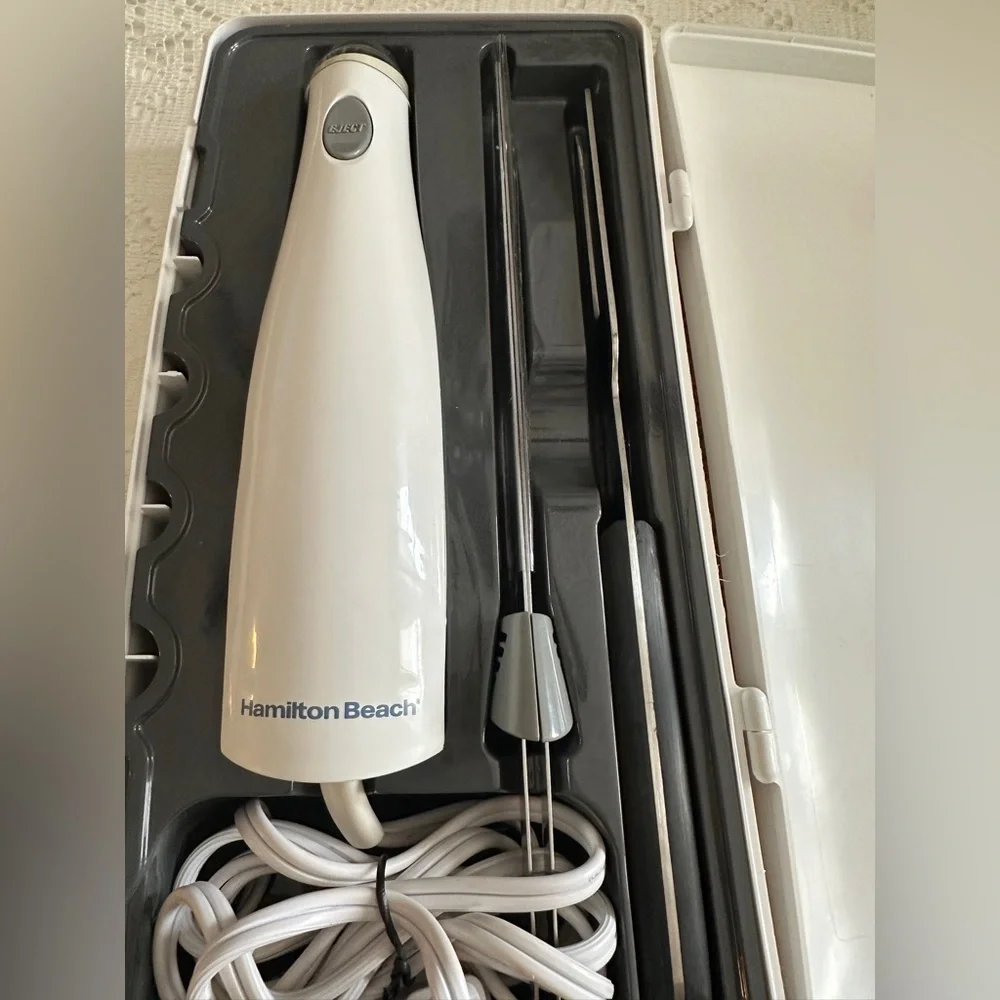Hamilton beach Electric Knife set with box Vtg lk new